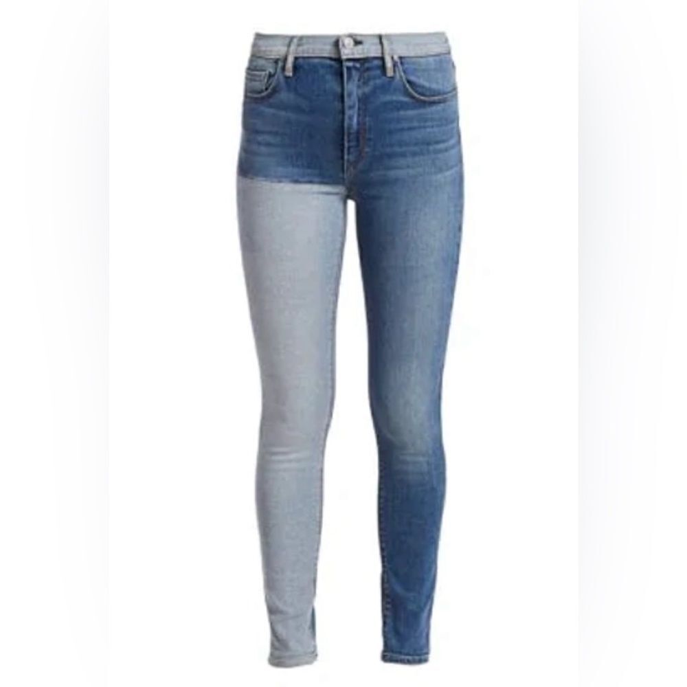 HUDSON Barbara Color-block Skinny Blue Jeans Size 26